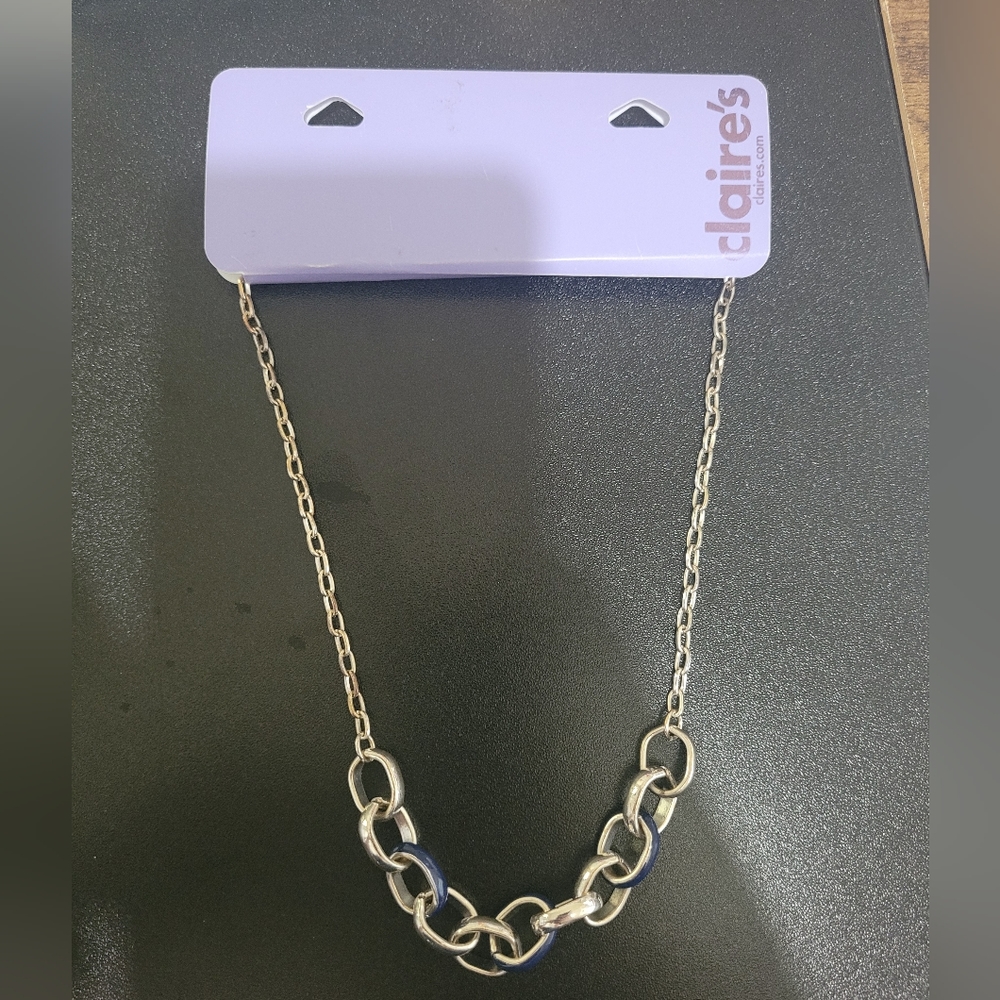 Necklace Silver with Blue Accents